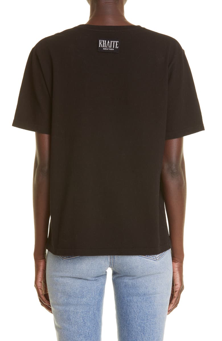 Khaite Mae Cotton T-Shirt, Alternate, color, Black