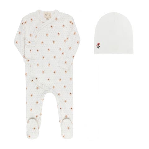 Floral Dot Collection - Footie & Beanie
