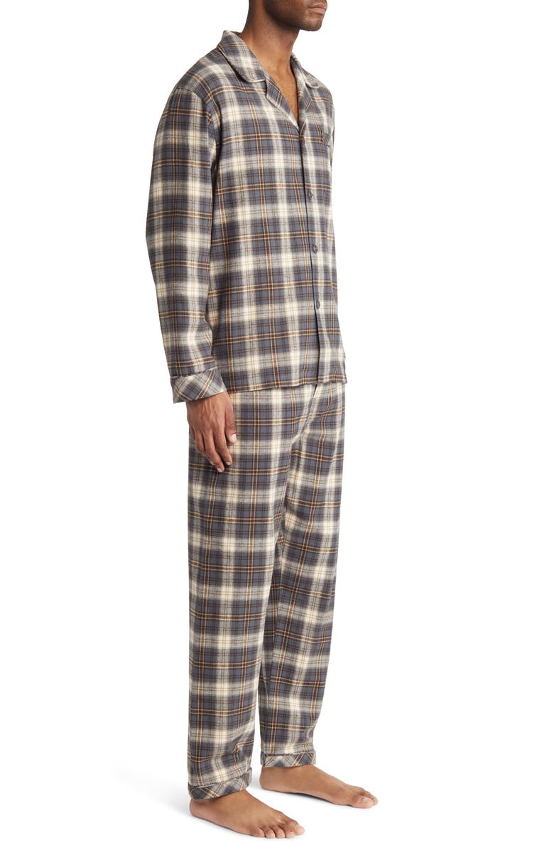 Majestic International Holiday Homecoming Cotton Flannel Pajamas, Alternate, color, Coffee
