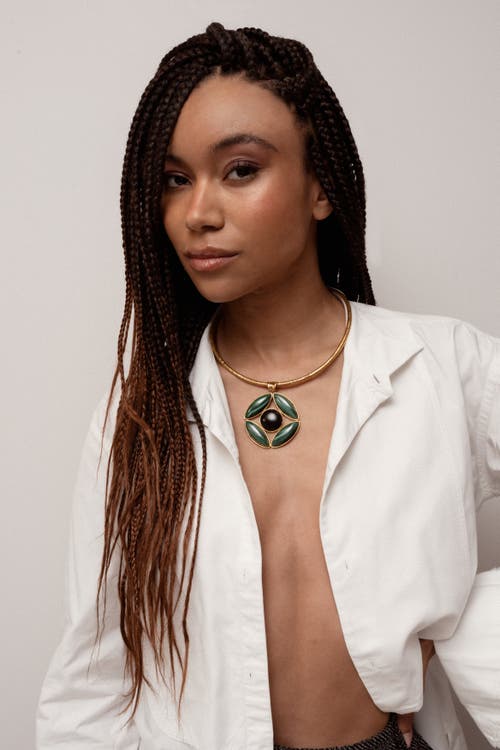 Sylvia Toledano Marquise Necklace In Green