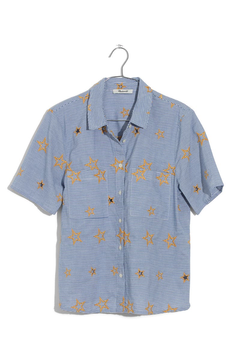 Madewell Star Embroidered Stripe Shirt, Alternate, color,