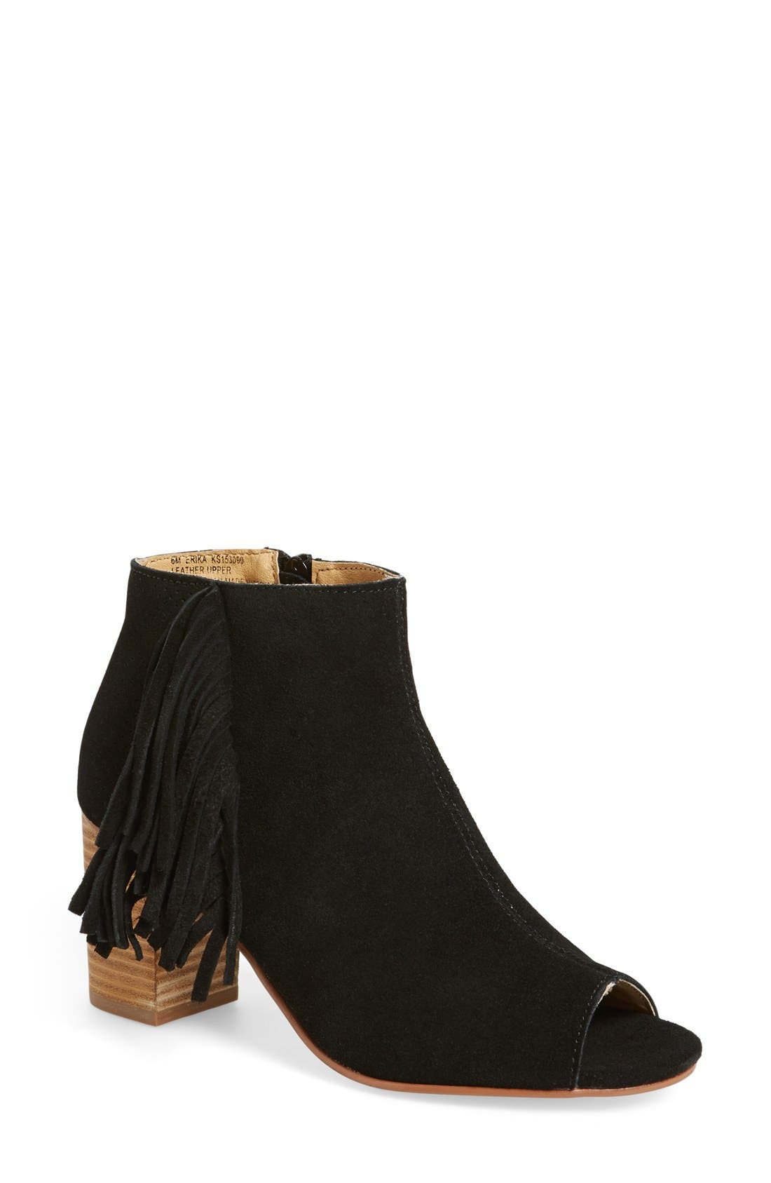'Erika' Bootie (Women), Main, color, BLACK SUEDE