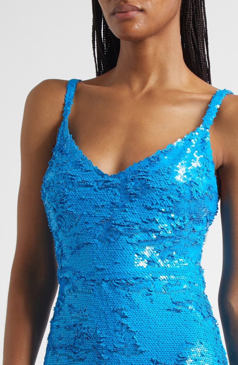 L'AGENCE Karma Sequin Column Dress, Alternate, color, Dresden Blue Sequin