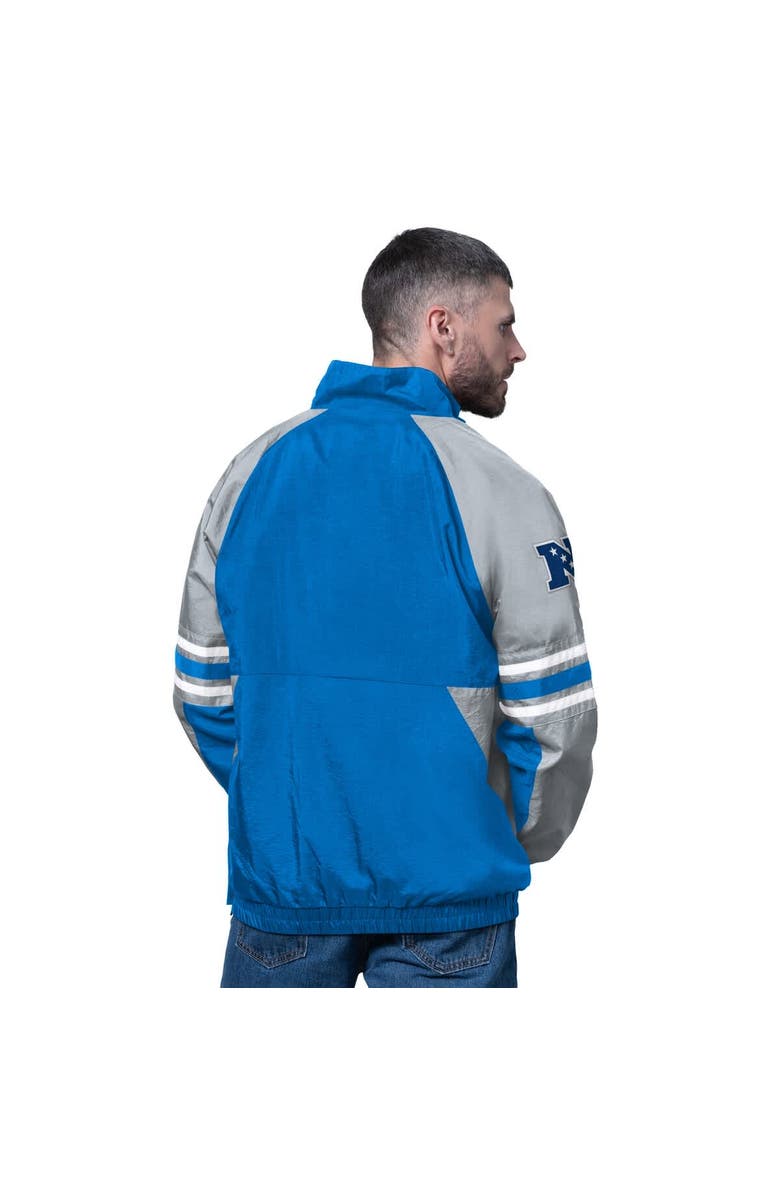 STARTER Men's Starter Blue Detroit Lions Prospect Half-Zip Pullover, Alternate, color, Blue