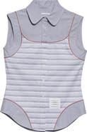 Thom Browne Bodysuit Effect Sleeveless Oxford Shirt
