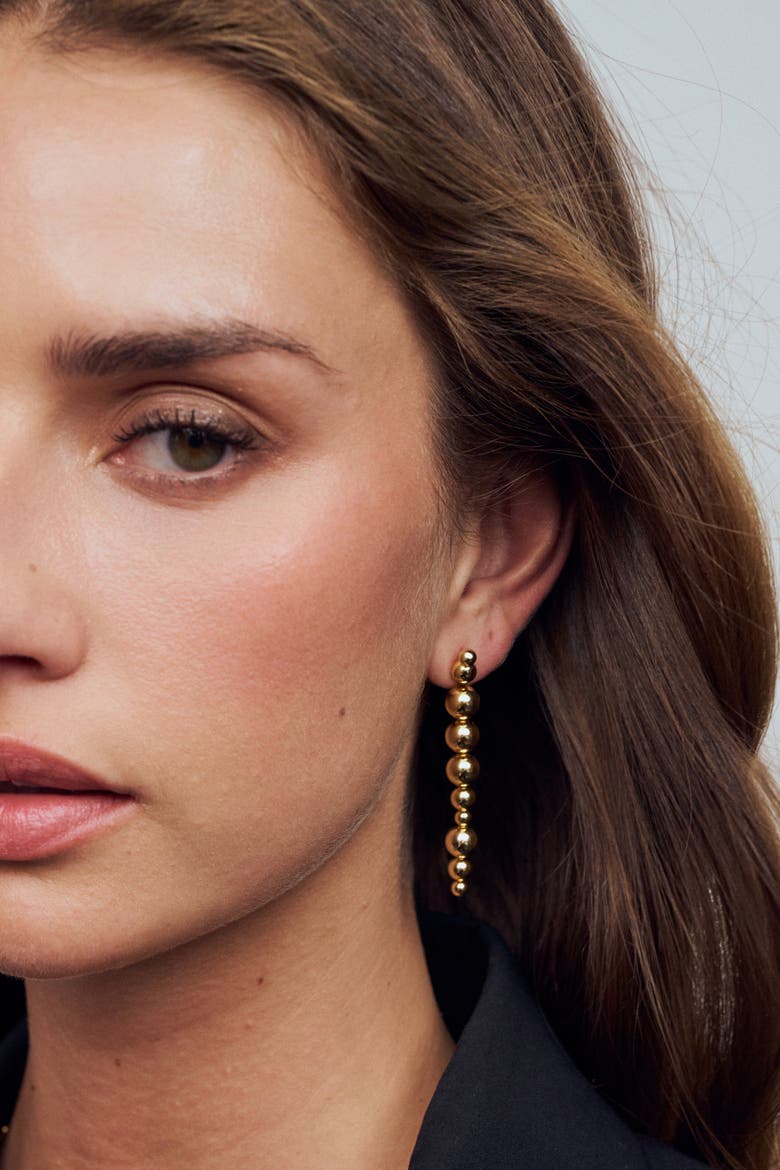 Earrings Bormio Lungo, Alternate, color, 18K Gold Plated