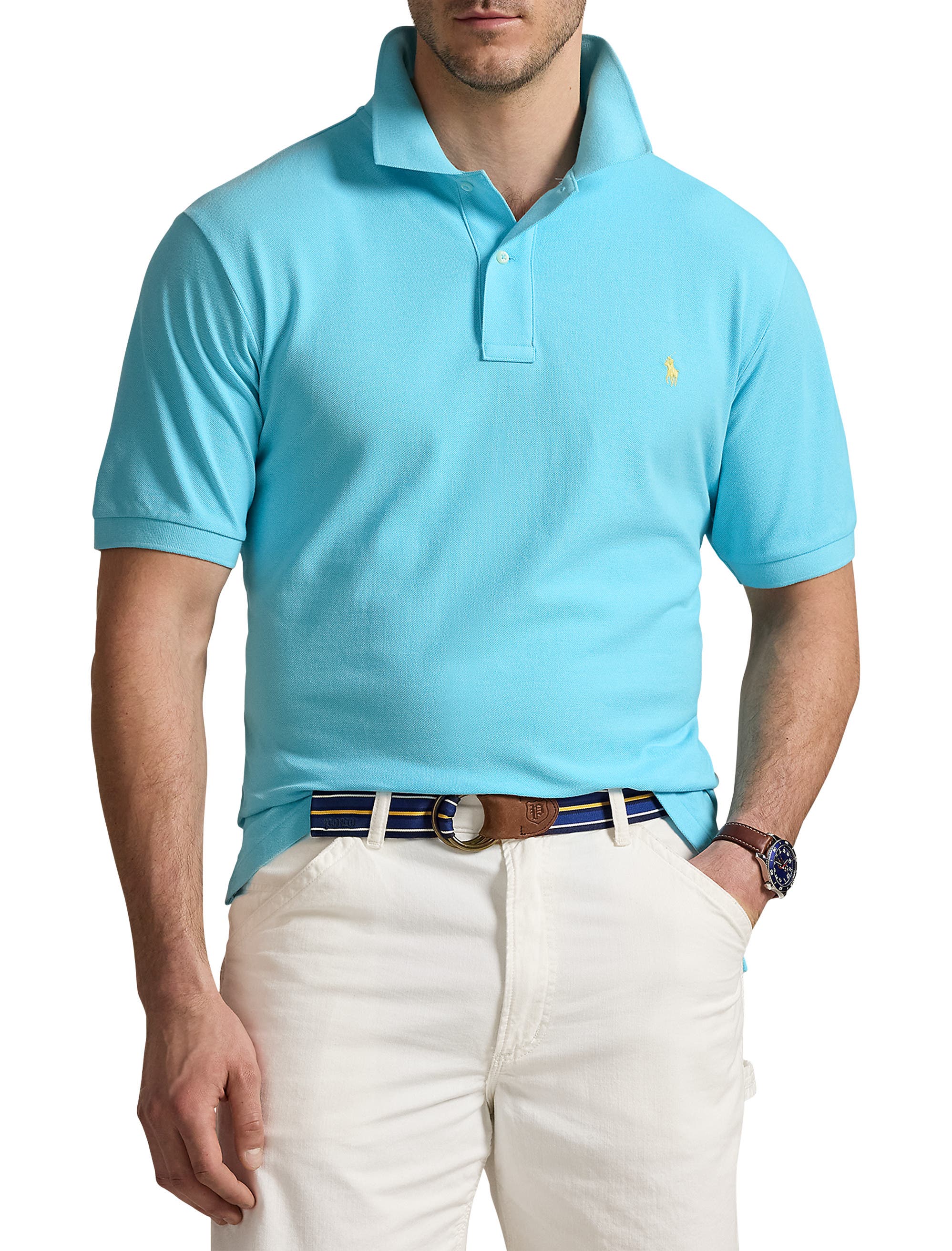 Мужские рубашки Polo Ralph Lauren Big & Tall Mesh Polo Shirt