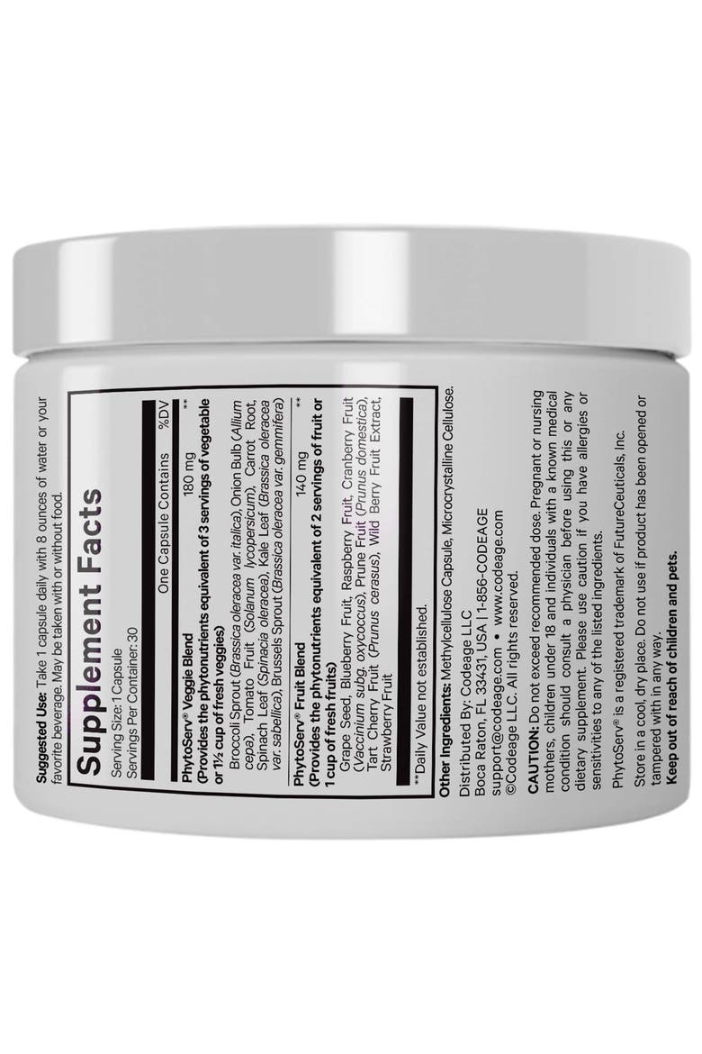 Instantfood Five a Day Fruits & Vegetables Vitamins Supplement, Alternate, color, White