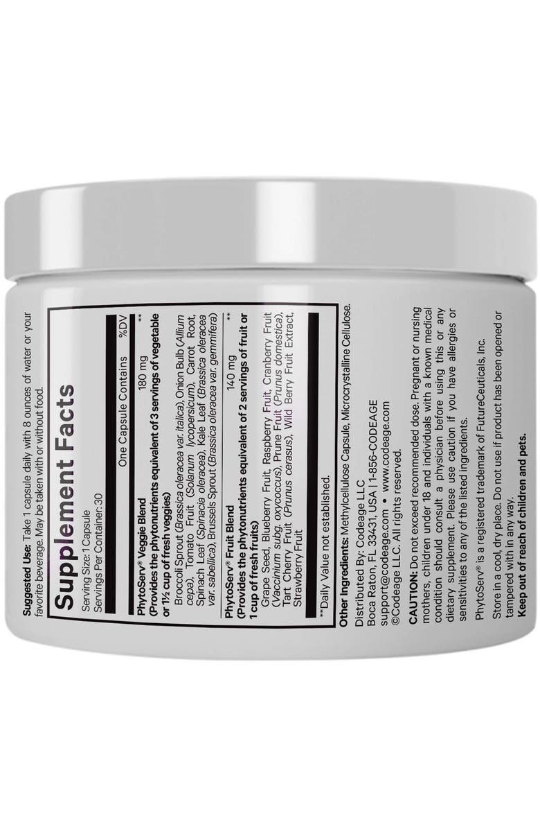 Codeage Instantfood Five a Day Fruits & Vegetables Vitamins Supplement, Alternate, color, White