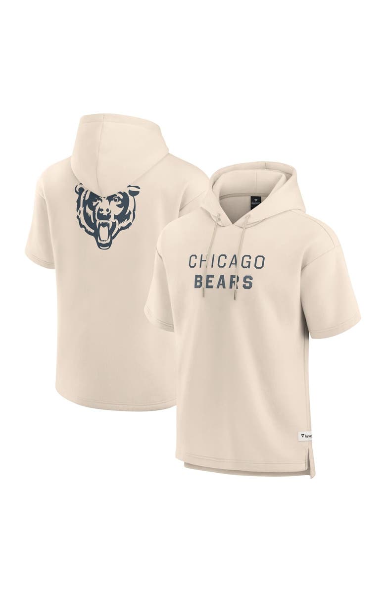 FANATICS Men's Fanatics Cream Chicago Bears Elements Future Ground Lettering Short Sleeve Pullover Hoodie, Alternate, color, Cream