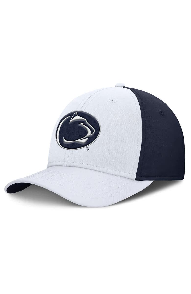 Nike Men's Nike White/Navy Penn State Nittany Lions 2025 Sideline Rise Local Performance Flex Hat, Main, color, 