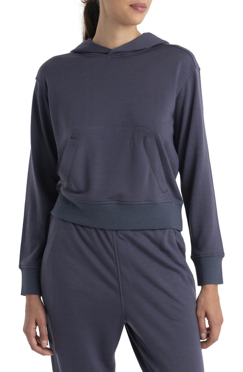 Icebreaker Crush Rib Trim Hoodie, Main, color, Graphite