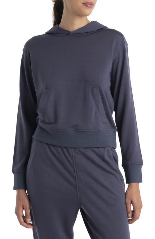 Icebreaker Crush Rib Trim Hoodie In Graphite