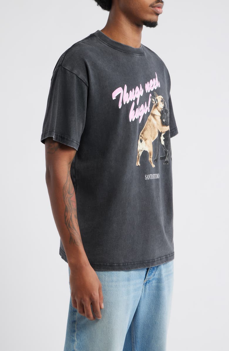 SANTO STUDIO Bully Hugs Graphic T-Shirt, Alternate, color, Vintage Black