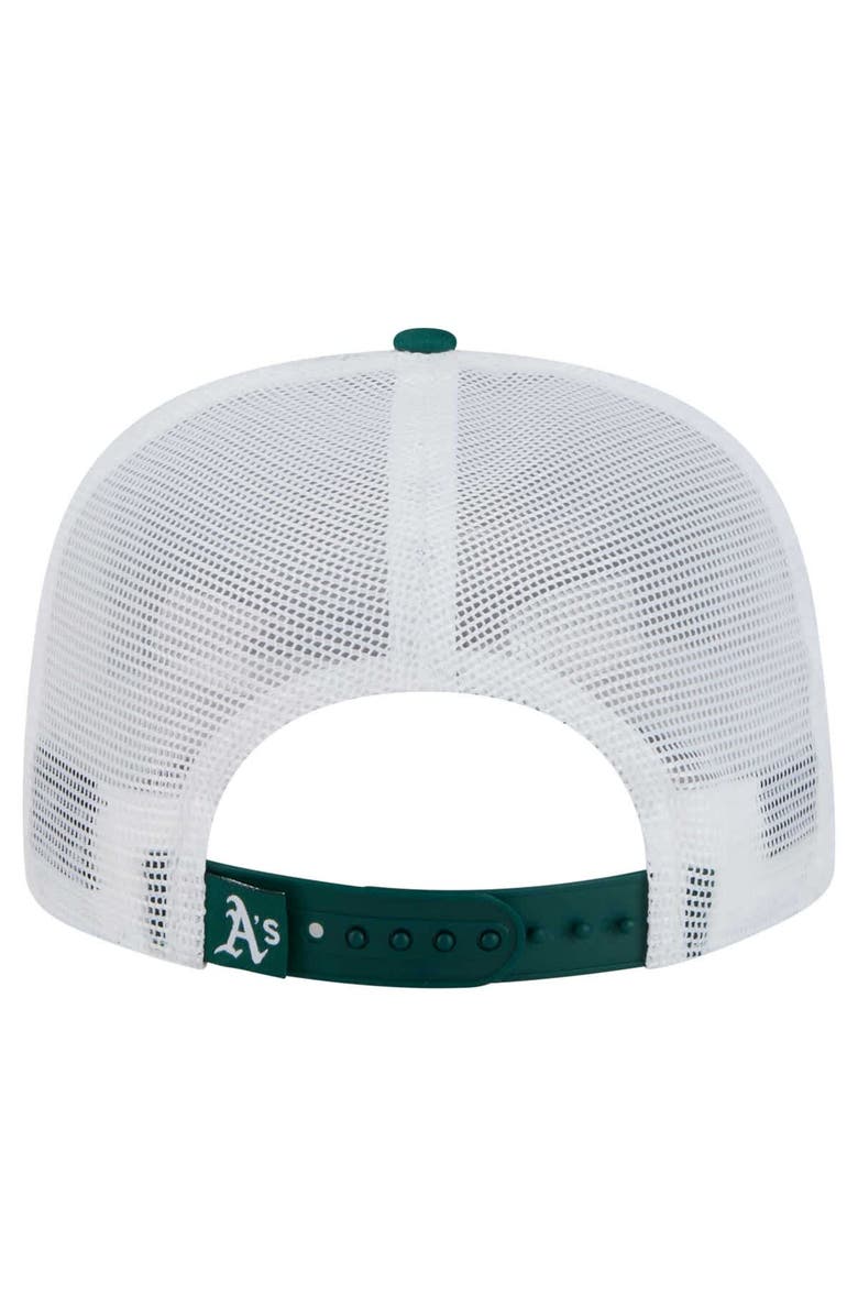 New Era Men's New Era Green Athletics 9FIFTY A-Frame Trucker Snapback Hat, Alternate, color, Green