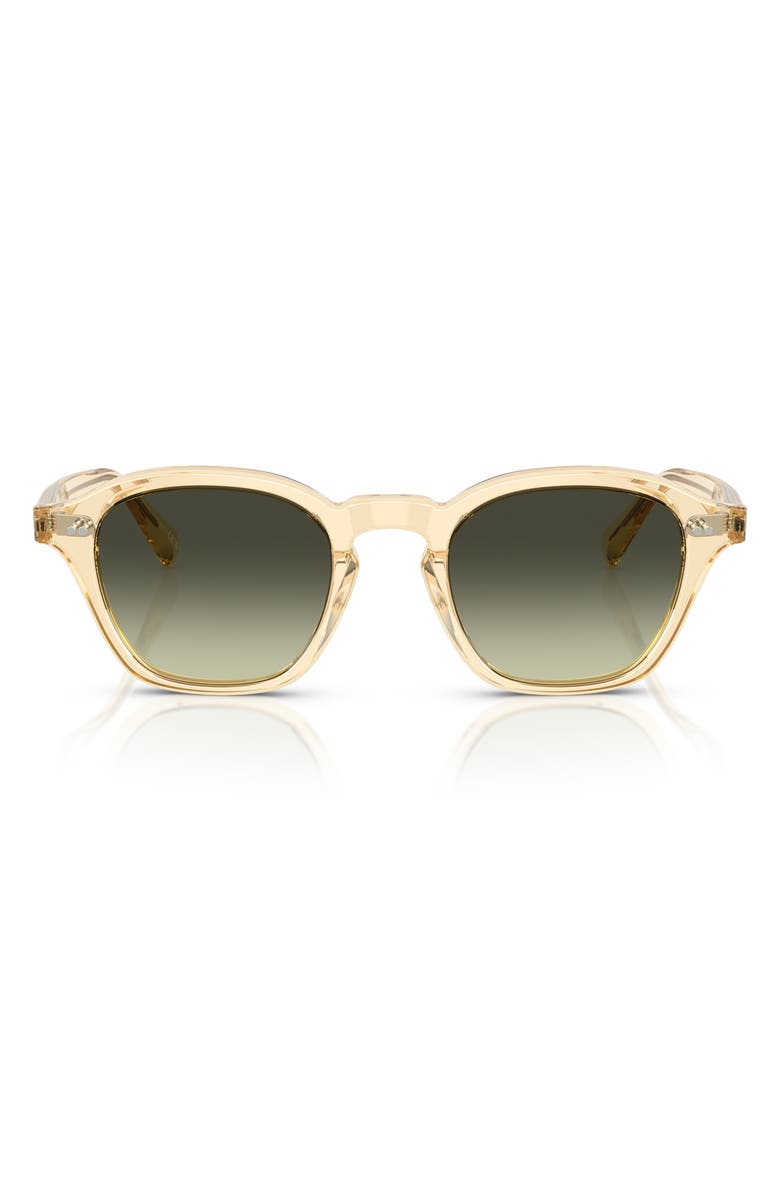 Oliver Peoples 48mm Small Square Sunglasses, Main, color, Yellow Beige/ G-15 Gradient