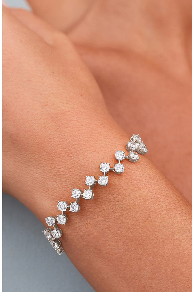 Carson Classic Cubic Zirconia Tennis Bracelet, Alternate, color, SILVER