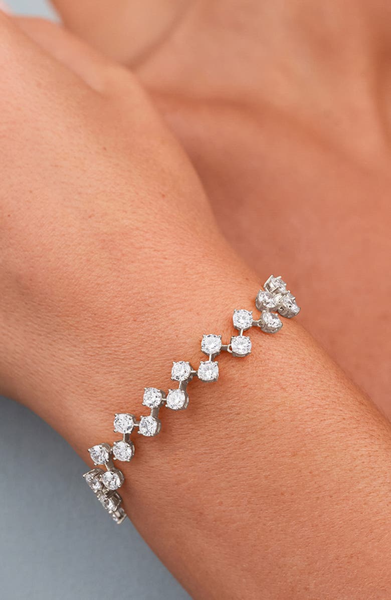 Sterling Forever Carson Classic Cubic Zirconia Tennis Bracelet, Alternate, color, Silver