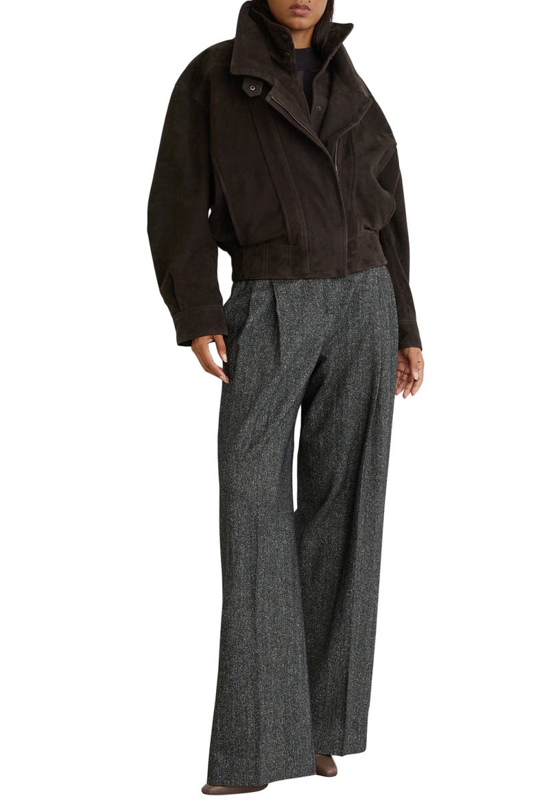 Double Layered Suede Jacket, Alternate, color, COFFEE BROWN