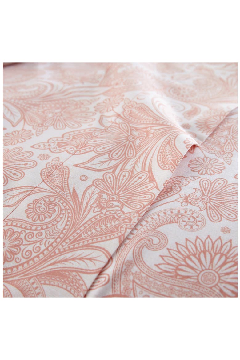 Perfect Paisley Printed Sheet Set, Alternate, color, WHITE W/ CORAL HAZE PAISLEY