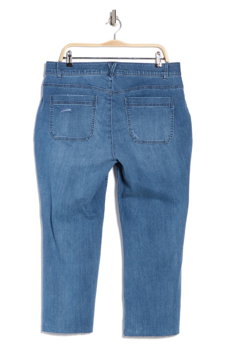 Democracy High Waist Raw Hem Flare Leg Jeans, Alternate, color, Blev-Blue Vintage