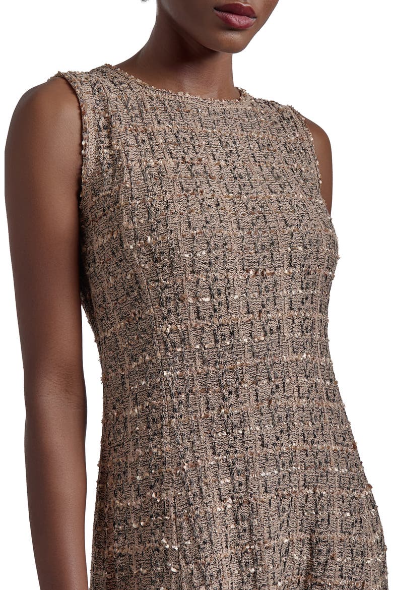 Heritage Fit Sleeveless Tweed Dress, Alternate, color, SAND/ BISCOTTI/ BLACK