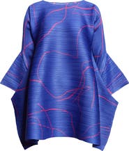 Pleats Please Issey Miyake Pause Print Pleated Dress