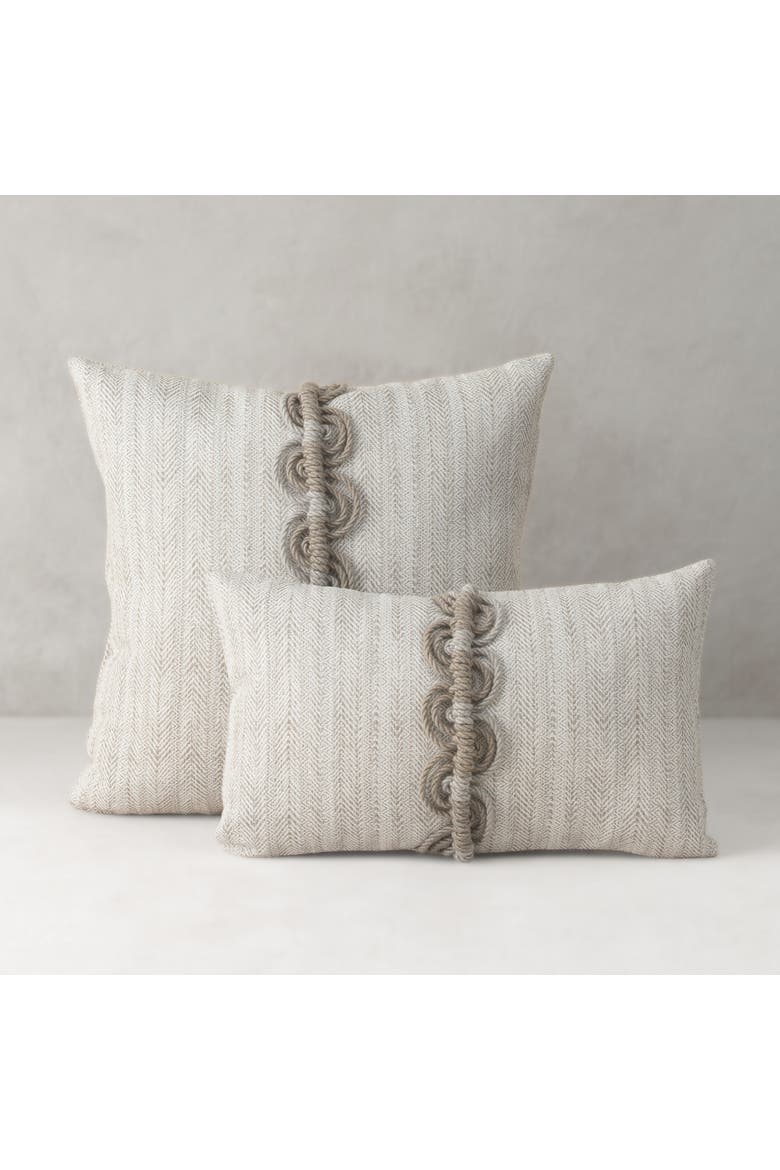 Dressage Pebble Hand Macrame Indoor & Outdoor Woven Accent Pillow, Alternate, color, Pebble