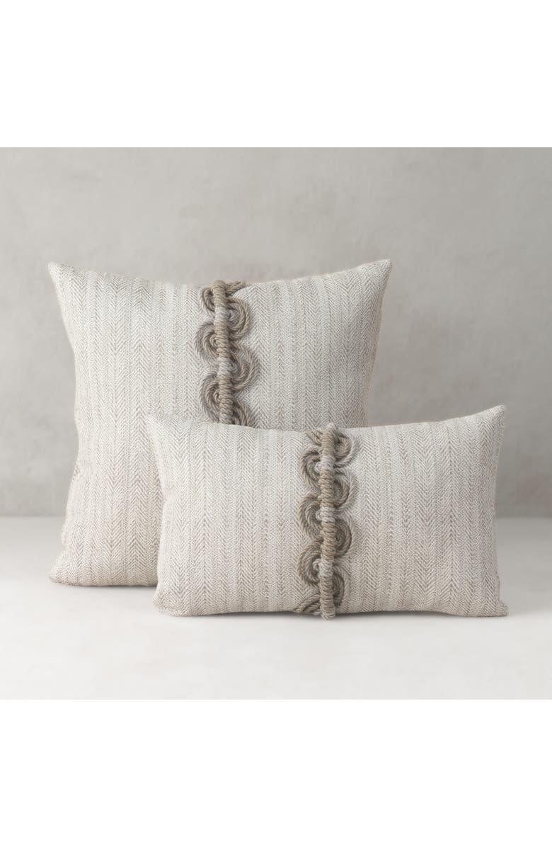 Elaine Smith Dressage Pebble Hand Macrame Indoor & Outdoor Woven Accent Pillow, Alternate, color, Pebble