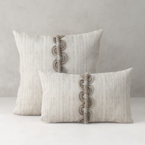 Dressage Pebble Hand Macrame Indoor & Outdoor Woven Accent Pillow