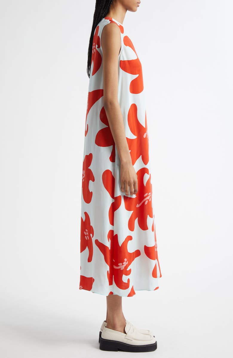 Marimekko Migot Villinarsissi Sleeveless Cupro Shift Dress, Alternate, color,