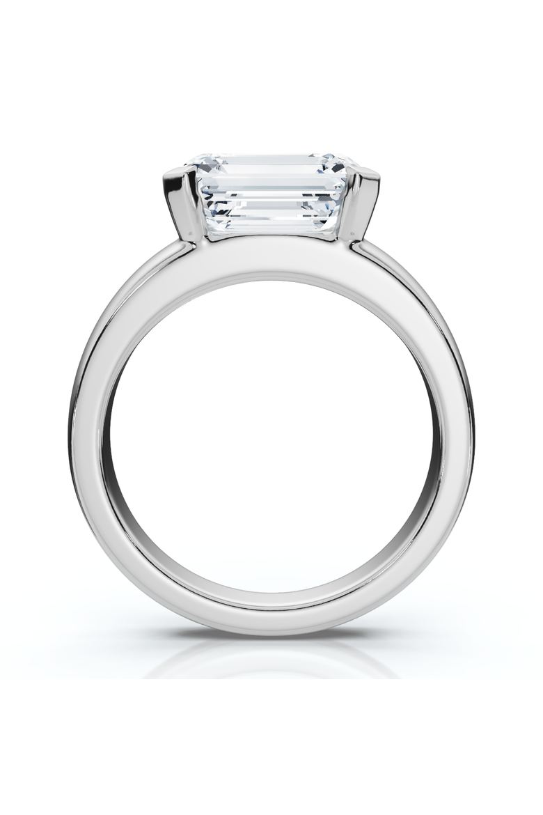 Certified 3Ct East West Emerald Diamond Engagement Ring 14k Gold or Pt Lab Grown, Alternate, color, 14k White Gold