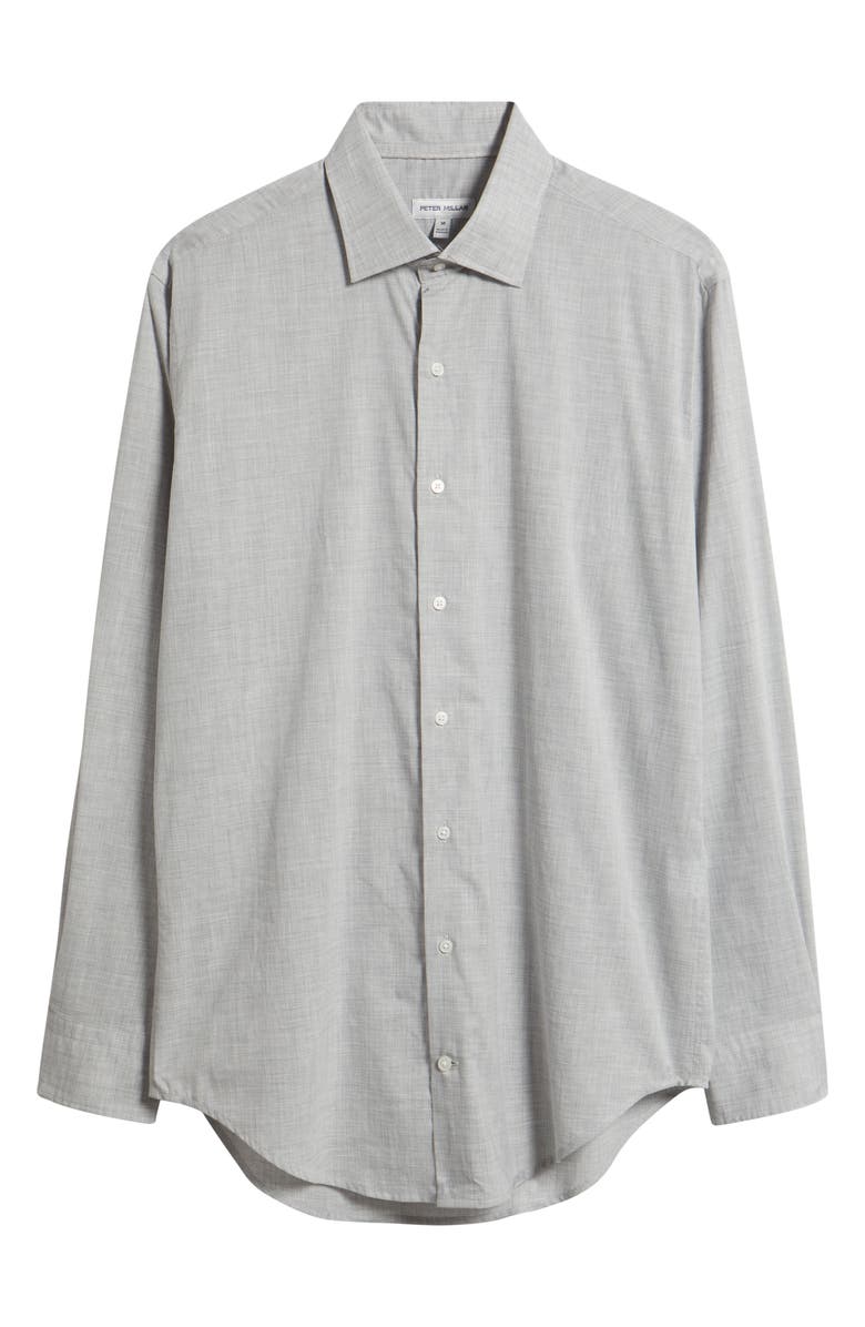 Peter Millar Brighton Perfect Poplin Button-Up Shirt, Alternate, color, British Grey
