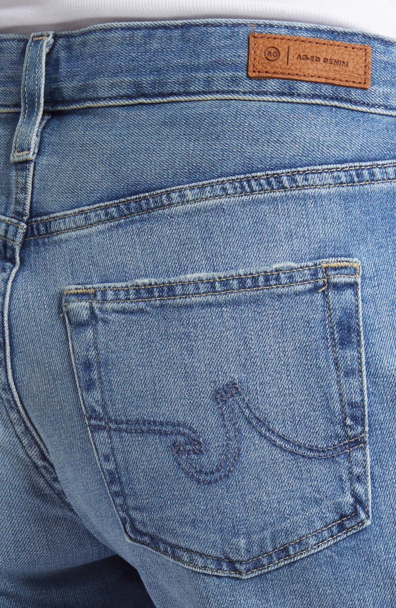 AG Becke High Waist Raw Hem Denim Shorts, Alternate, color, 