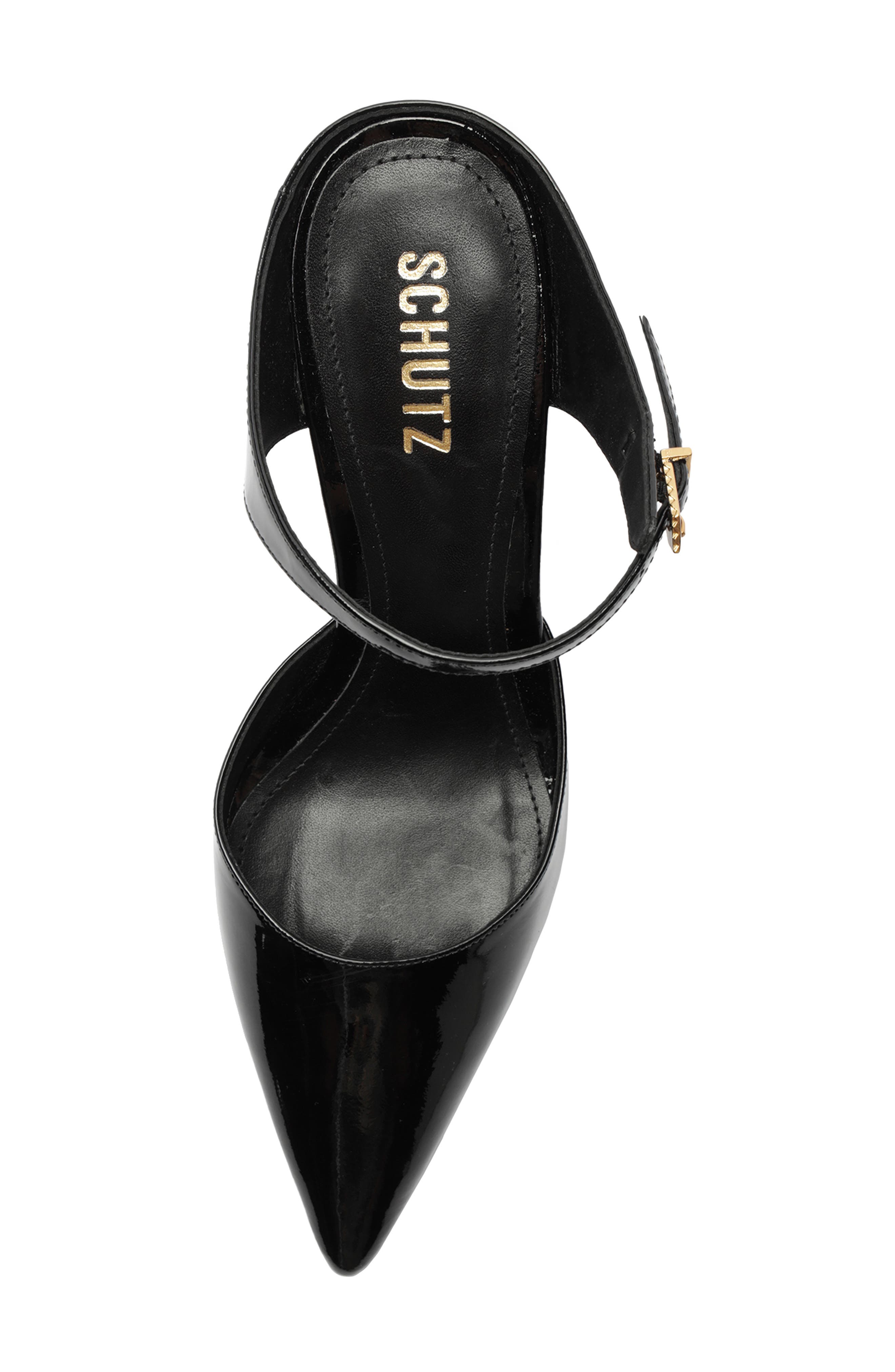 Schutz Laura Ankle Strap Pointed Toe Mule, Alternate, color, 