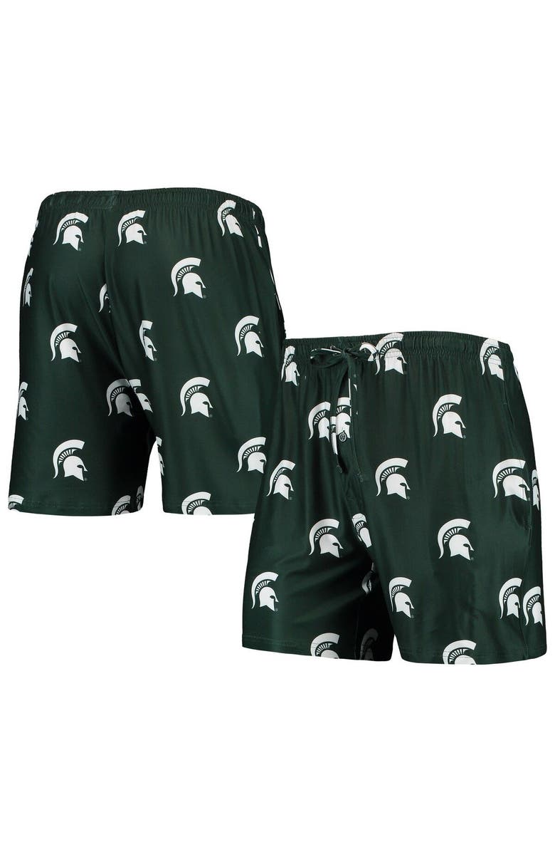 CONCEPTS SPORT Men's Concepts Sport Green Michigan State Spartans Flagship Allover Print Jam Shorts, Main, color, 