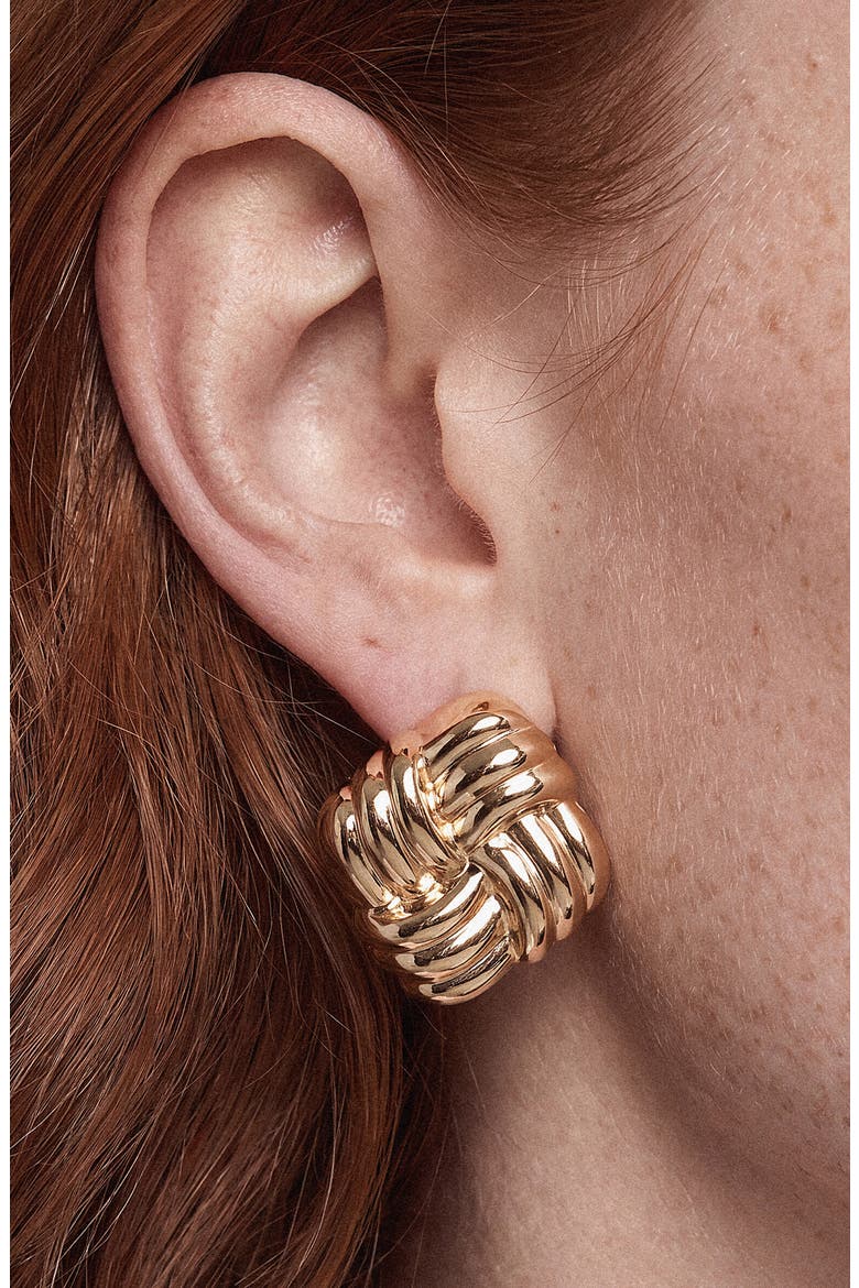 Love Knot Stud Earrings, Alternate, color, GOLD