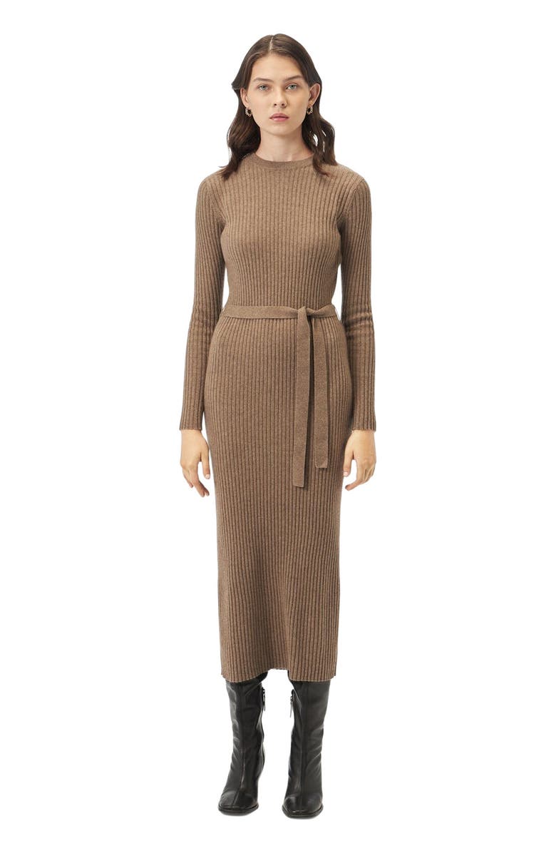 GOBI Mongolian Cashmere Cashmere Knit Dress with Belt, Main, color,