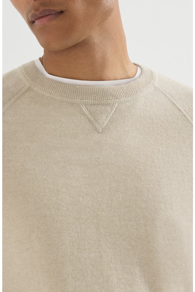 Cashmere sweatshirt-style sweater, Alternate, color, Sand