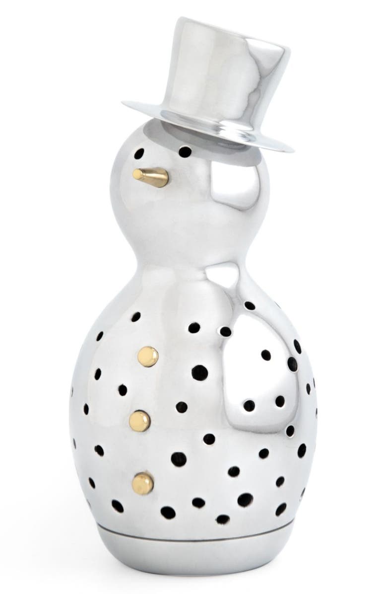Nambé Snowman Luminary, Main, color, Silver