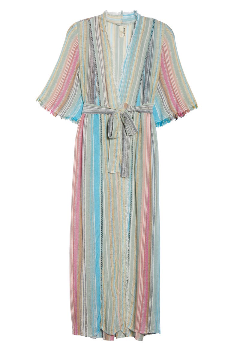 Tie Front Cover-Up Dress, Alternate, color, MULTI STRIPE