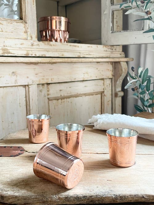 Coppermill Kitchen Vintage Inspired Copper Shot Glass Set/4 In Copper