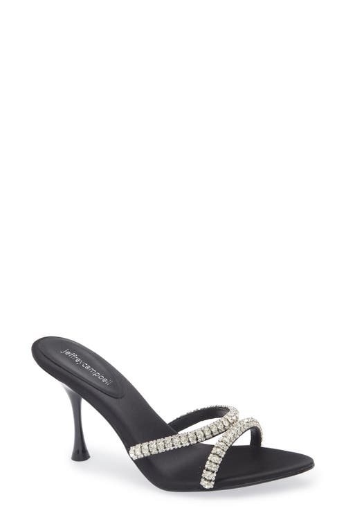 Jeffrey Campbell Marquise Slide Sandal In Black Satin