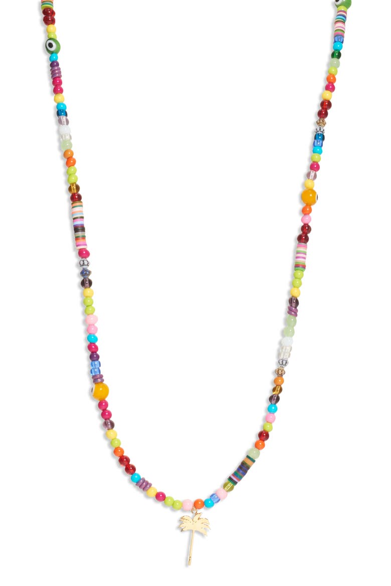 Beaded Pendant Necklace, Main, color, MULTICOLOR
