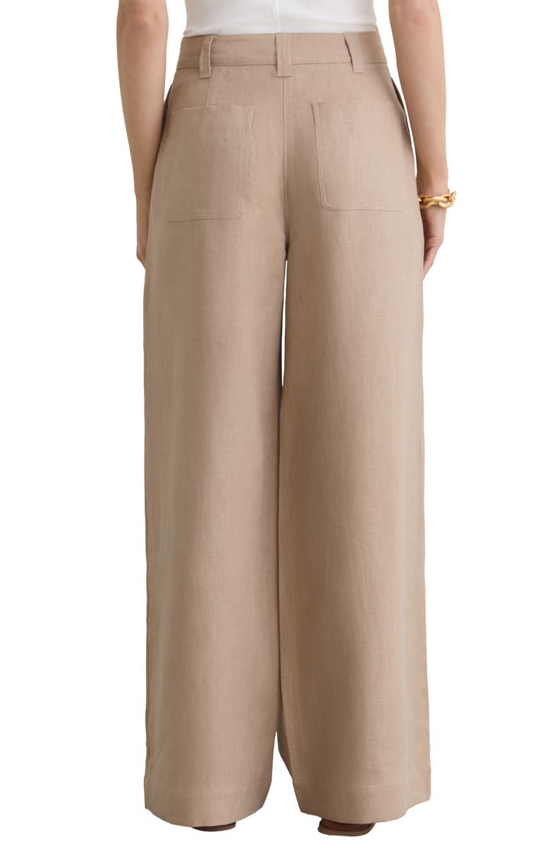 Reiss Ashby Wide Leg Linen Pants, Alternate, color, Neutral