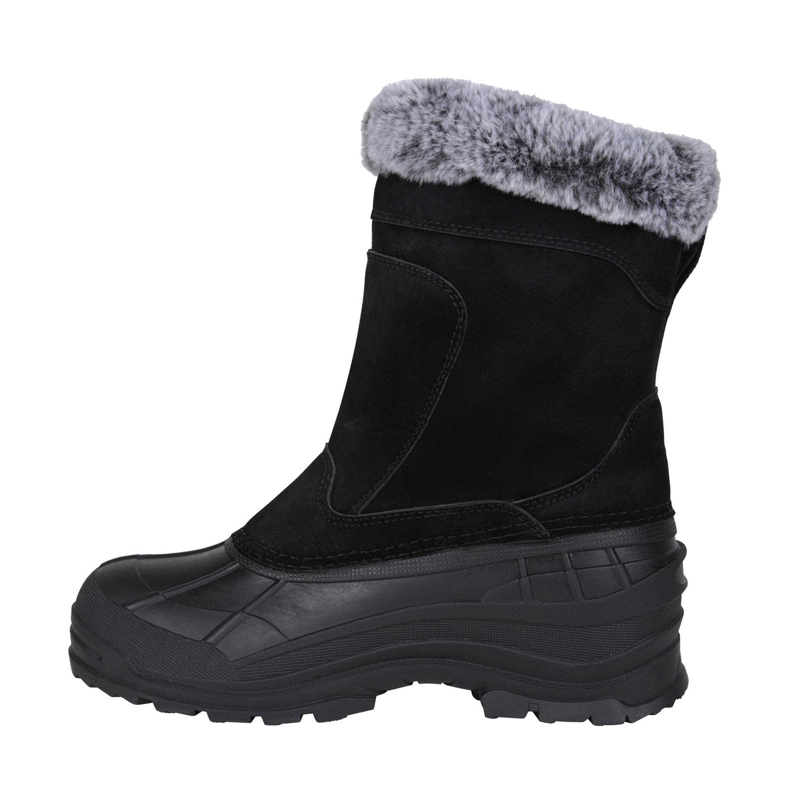 Snowdrift Suede Faux Fur Lined Snow Boots, Alternate, color, Black