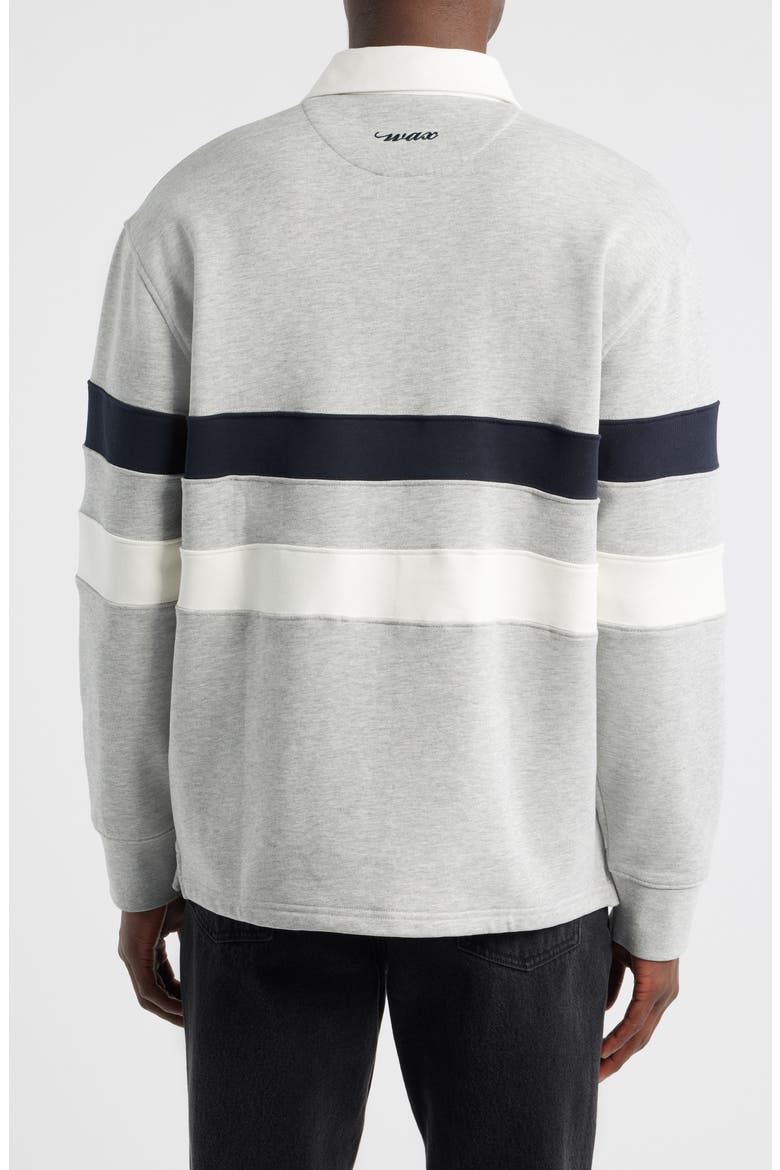 Rowhill Stripe Organic Cotton Rugby Shirt, Alternate, color, GREY MARL STRIPE