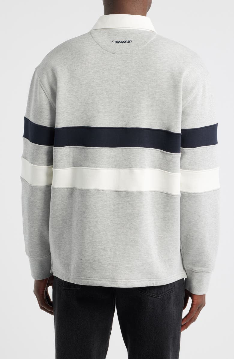 Wax London Rowhill Stripe Organic Cotton Rugby Shirt, Alternate, color, Grey Marl Stripe