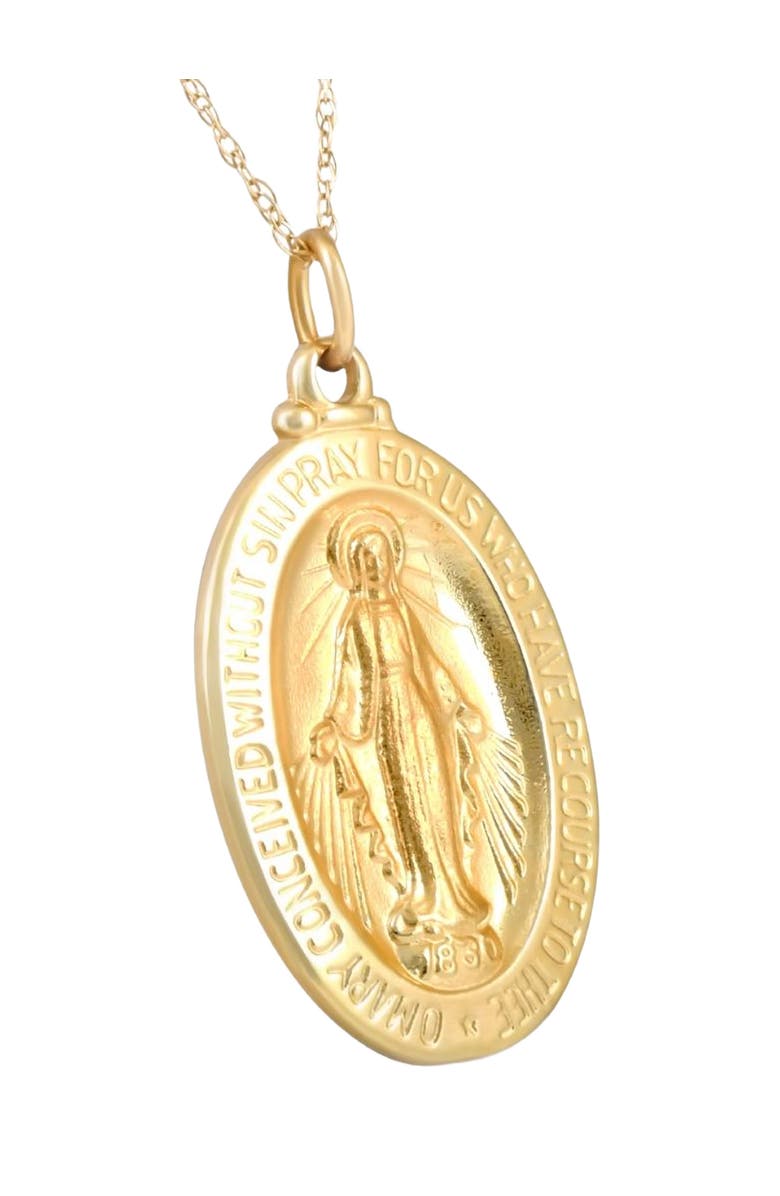 Bliss Diamond 14k Gold St. Mary Medal Pendant  1" Tall 2 Grams, Alternate, color, 