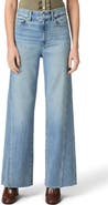 PAIGE Anessa Raw Hem High Waist Wide Leg Jeans